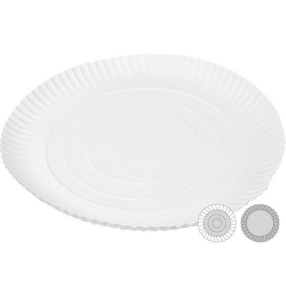 Trays with Embossed Pastry White Cardboard
